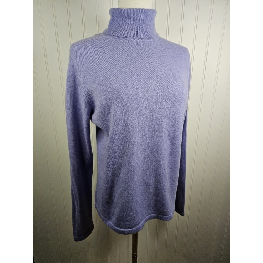L.L Bean 100% Cashmere Turtleneck Sweater Women's Size S Purple